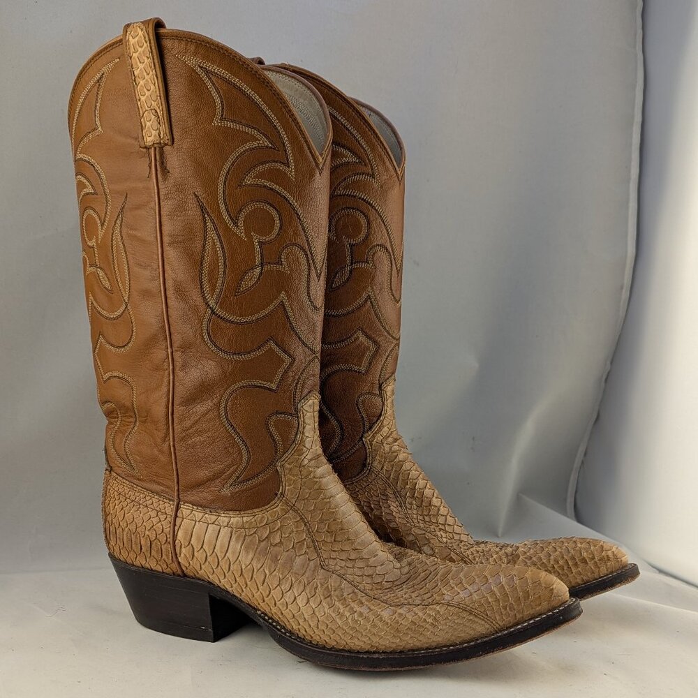 Dan Post Tan Snakeskin Cowboy Boots